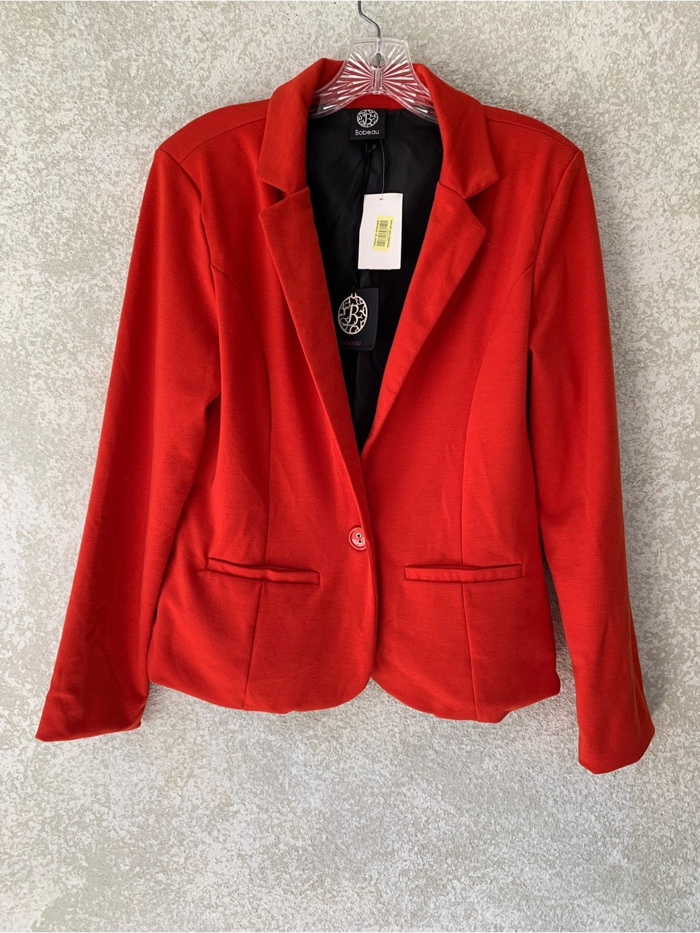 Bobeau Burnt Ochre Red Knit Single Button Blazer Jacket MF1300871 Womens Medium